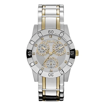 Relic® Beth Womens Crystal-Accent Two-Tone Multifunction Watch ZR15669