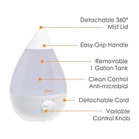 Crane Drop 1 Gallon Ultrasonic Cool Mist Humidifier