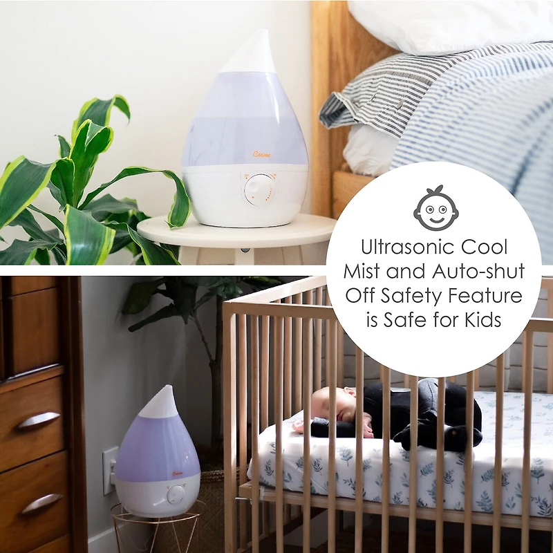 Crane Drop 1 Gallon Ultrasonic Cool Mist Humidifier