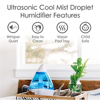 Crane Droplet 0.5 Gallon Ultrasonic Cool Mist Humidifier