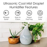 Crane Droplet 0.5 Gallon Ultrasonic Cool Mist Humidifier - Gray