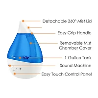 Crane 4-In-1 Top Fill 1 Gallon Cool Mist Humidifier with Sound Machine