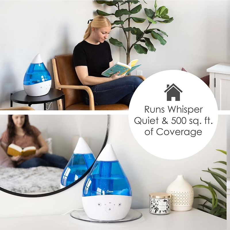 Crane 4-In-1 Top Fill 1 Gallon Cool Mist Humidifier with Sound Machine
