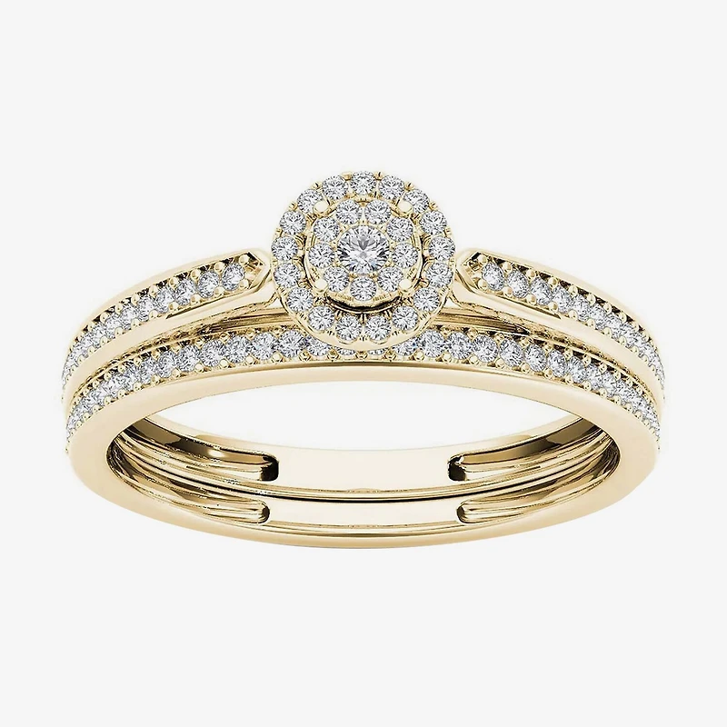 1/4 CT.T.W. Natural Diamond 10K Yellow Gold Bridal Ring Set