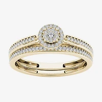 1/4 CT.T.W. Natural Diamond 10K Yellow Gold Bridal Ring Set