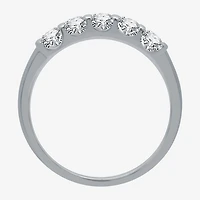 (H-I / I1) Womens 1/2 CT. T.W. Lab Grown White Diamond 10K Gold 5-Stone Anniversary Band