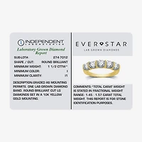 (H-I / I1) Womens 2MM 1 1/2 CT. T.W. Lab Grown White Diamond 10K Gold 5-Stone Anniversary Band