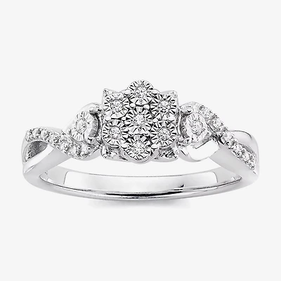 Diamond Blossom 1/10 CT.T.W. Natural Sterling SIlver Ring