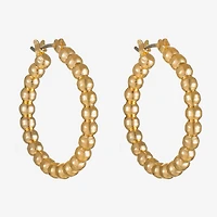 Liz Claiborne Textured Womens 26mm Hypoallergenic Hoop Earrings