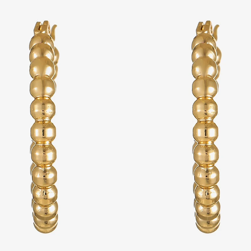 Liz Claiborne Textured Womens 26mm Hypoallergenic Hoop Earrings