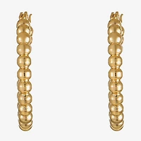 Liz Claiborne Textured Womens 26mm Hypoallergenic Hoop Earrings