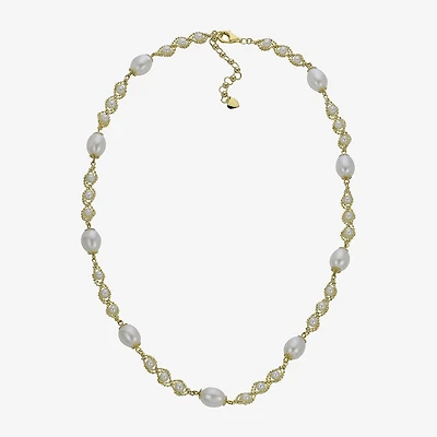 Cultured Freshwater Pearl 14K Gold Over Sterling Silver Brilliance Bead Necklace