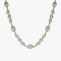 Cultured Freshwater Pearl 14K Gold Over Sterling Silver Brilliance Bead Necklace