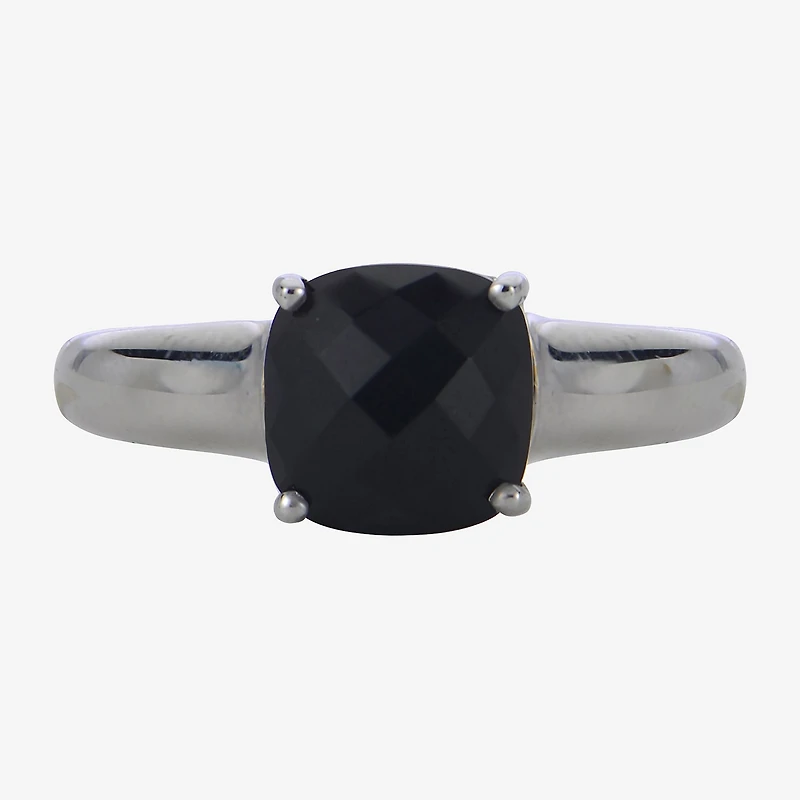 Womens Genuine Black Onyx Sterling Silver Cocktail Ring
