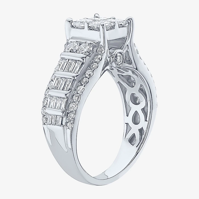 Womens 2 CT. T.W. Natural White Diamond 10K Gold Engagement Ring