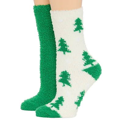 Mixit Cozy Womens 2 Pair Crew Socks