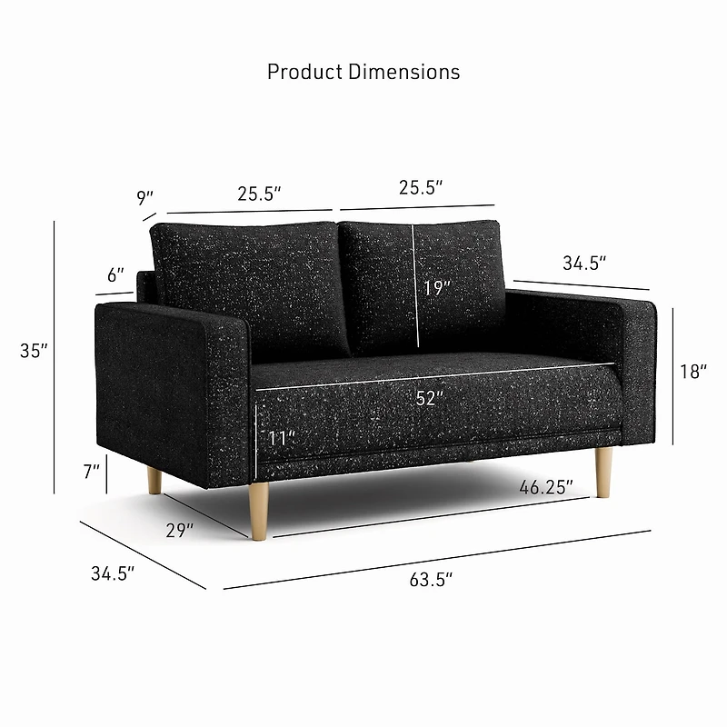 Furniture of America™ Megan Track-Arm Upholstered Loveseat