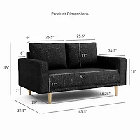 Furniture of America™ Megan Track-Arm Upholstered Loveseat