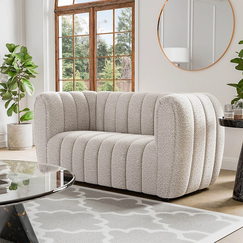 Furniture of America™ Laura Track-Arm Upholstered Loveseat