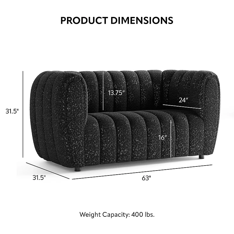 Furniture of America™ Laura Track-Arm Upholstered Loveseat