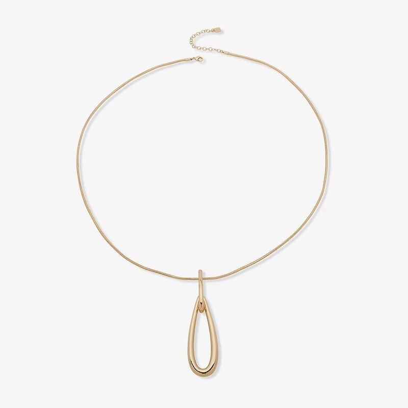 Worthington Gold Tone Womens Inch Pendant Necklace