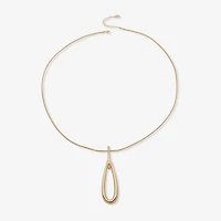 Worthington Gold Tone Womens Inch Pendant Necklace