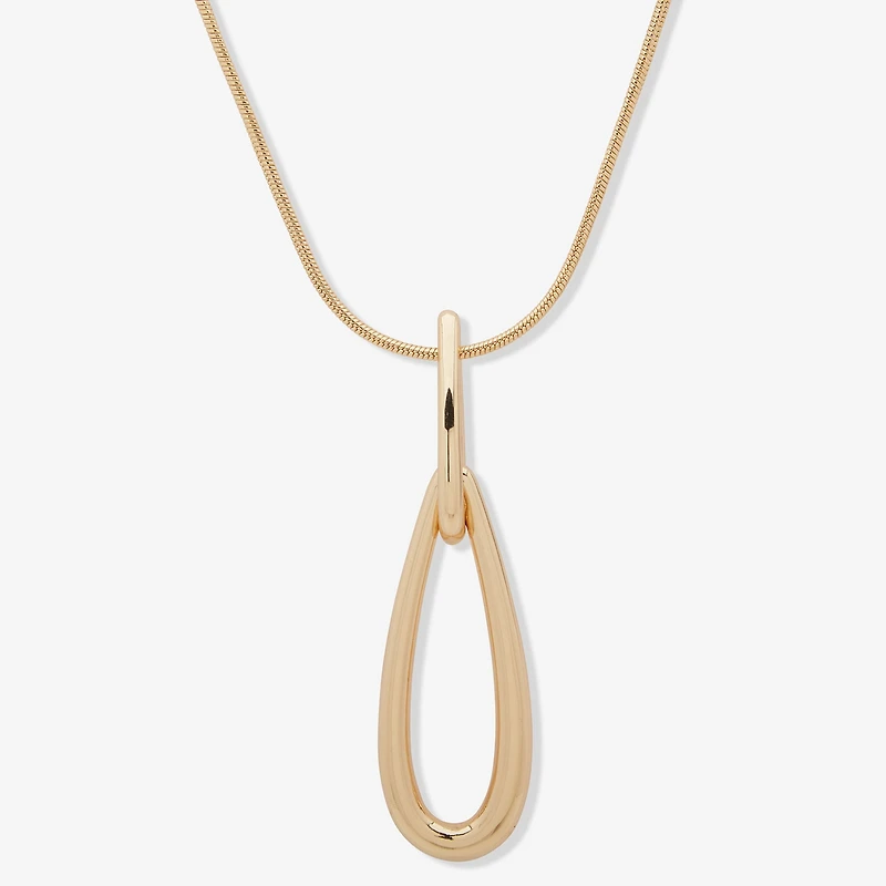 Worthington Gold Tone Womens Inch Pendant Necklace