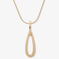 Worthington Gold Tone Womens Inch Pendant Necklace