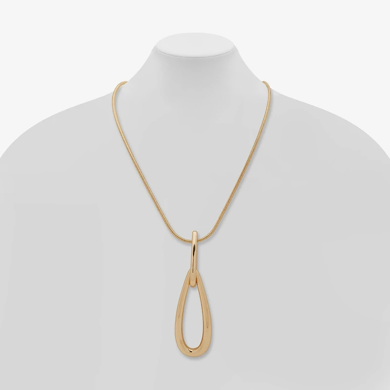 Worthington Gold Tone Womens Inch Pendant Necklace