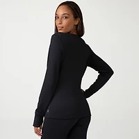 Free Country Womens Force Grid Fleece Crew Neck Long Sleeve Thermal Shirt