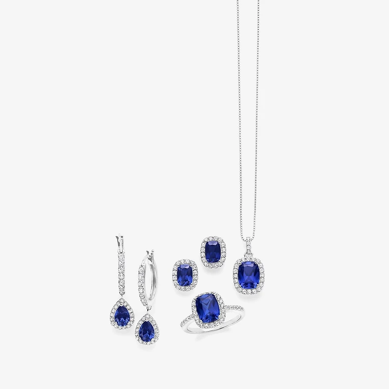 Gemstone Sterling Silver Pear Drop Earrings