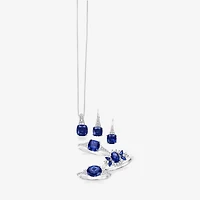 Womens Lab Created Blue Sapphire Sterling Silver Cocktail Ring