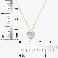 Heart (Gh / Si2 I1) Womens 1/6 CT. T.W. Lab Grown White Diamond 10K Gold Heart 16 Inch Pendant Necklace