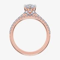 (H-I / Si2-I1) Womens 1 1/2 CT. T.W. Lab Grown White Diamond 10K Gold Marquise Side Stone Bridal Set