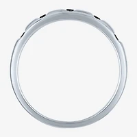 Womens 2.5MM 1/10 CT. T.W. Natural Black Diamond 10K Gold 5-Stone Wedding Band