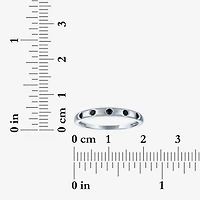 Womens 2.5MM 1/10 CT. T.W. Natural Black Diamond 10K Gold 5-Stone Wedding Band