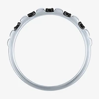 Womens 2MM 1/10 CT. T.W. Natural Black Diamond 10K Gold 5-Stone Wedding Band