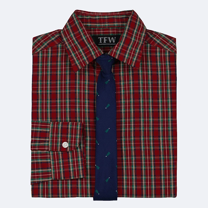TFW Little & Big Kid Boys Long Sleeve Point Collar Shirt + Tie Set