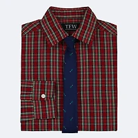 TFW Little & Big Kid Boys Long Sleeve Point Collar Shirt + Tie Set