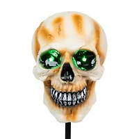 Northlight 15" Set Of 3 Led Lighted Skeleton Head Halloween Yard Art