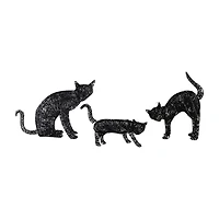 Northlight 27.5" Led Lighted Black Cat Family Halloween Yard Art