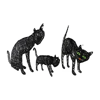 Northlight 27.5" Led Lighted Black Cat Family Halloween Yard Art