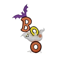 Northlight 4.5' Lighted Bat And Ghost "Boo" Halloween Yard Art