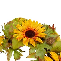 Northlight 24" Yellow Sunflower And Pine Cone Wreath