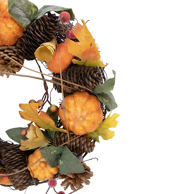 Northlight Pumpkin And Pinecone Fall Wreath