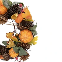 Northlight Pumpkin And Pinecone Fall Wreath