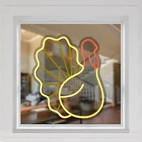 Northlight 15" Led Neon Lighted Turkey Thanksgiving Window Decor