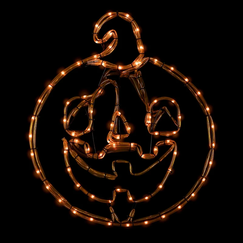 Northlight 18" Orange Jack O Lantern 4 Function Led Lighted Halloween Window Decor