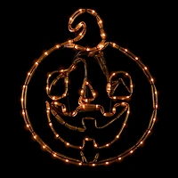 Northlight 18" Orange Jack O Lantern 4 Function Led Lighted Halloween Window Decor