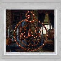 Northlight 18" Orange Jack O Lantern 4 Function Led Lighted Halloween Window Decor